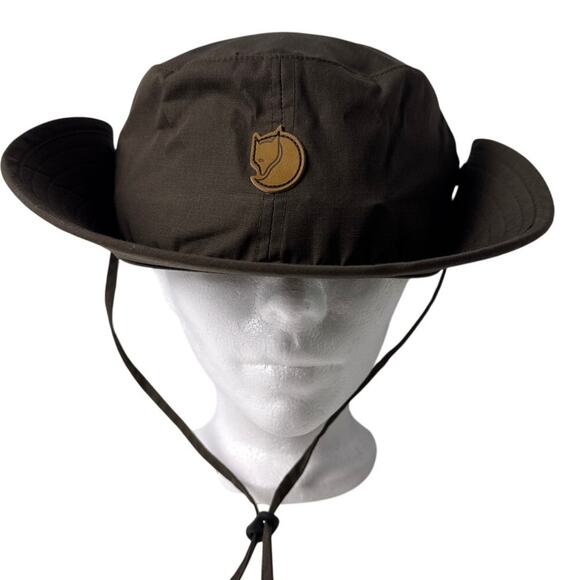 Fjällräven Boonie Bucket Hat Abisko Dark Olive Chin Strap UPF40+ Fold Up Buttons - Picture 1 of 8